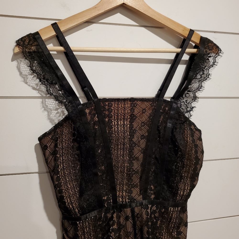 Guess 4 Shorts romper stretchy black nude lace playsuit formal onesie jumpsuit